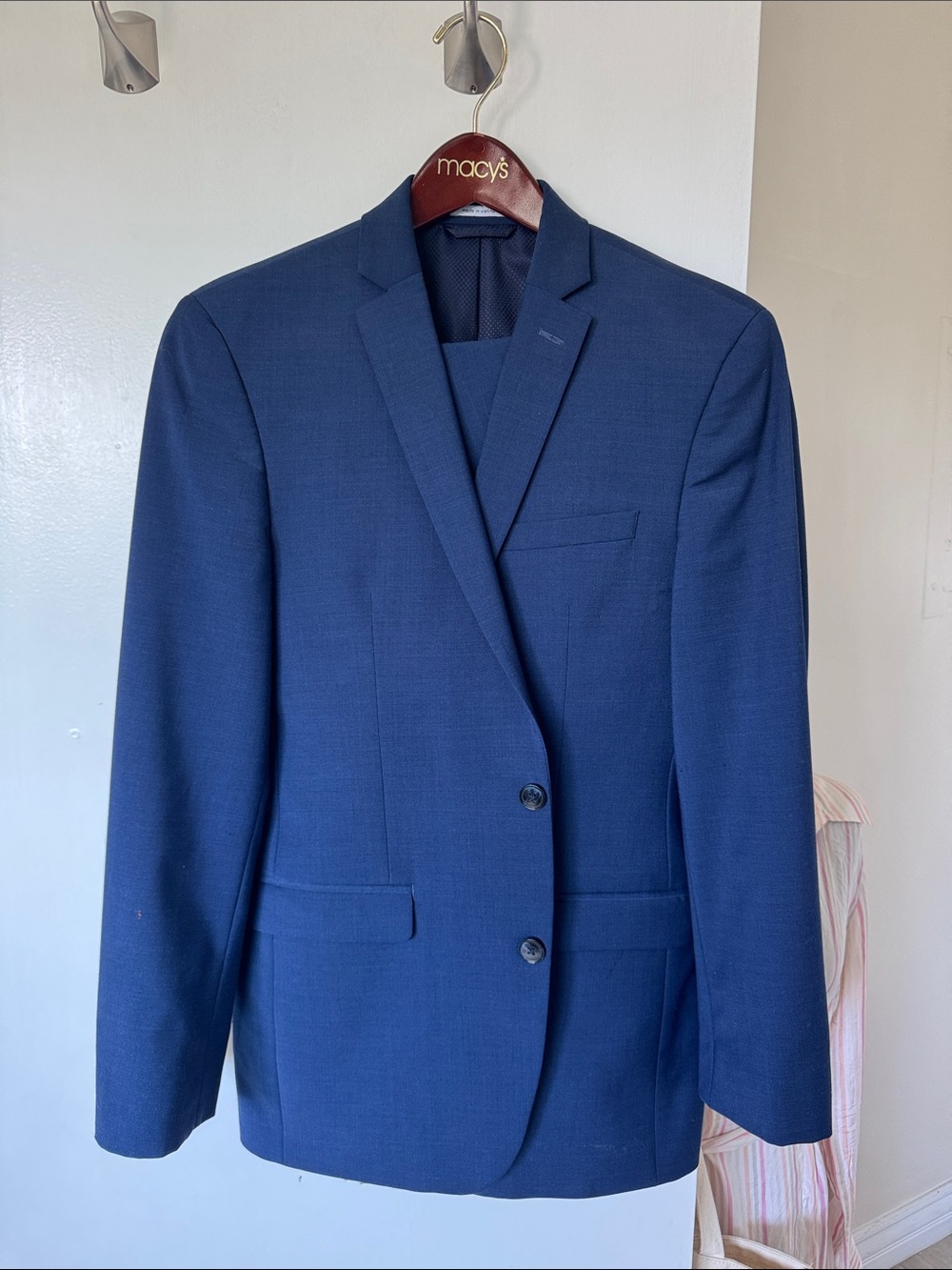 Macy's Men's Deep Navy Two-Button Suit Jacket and Pants